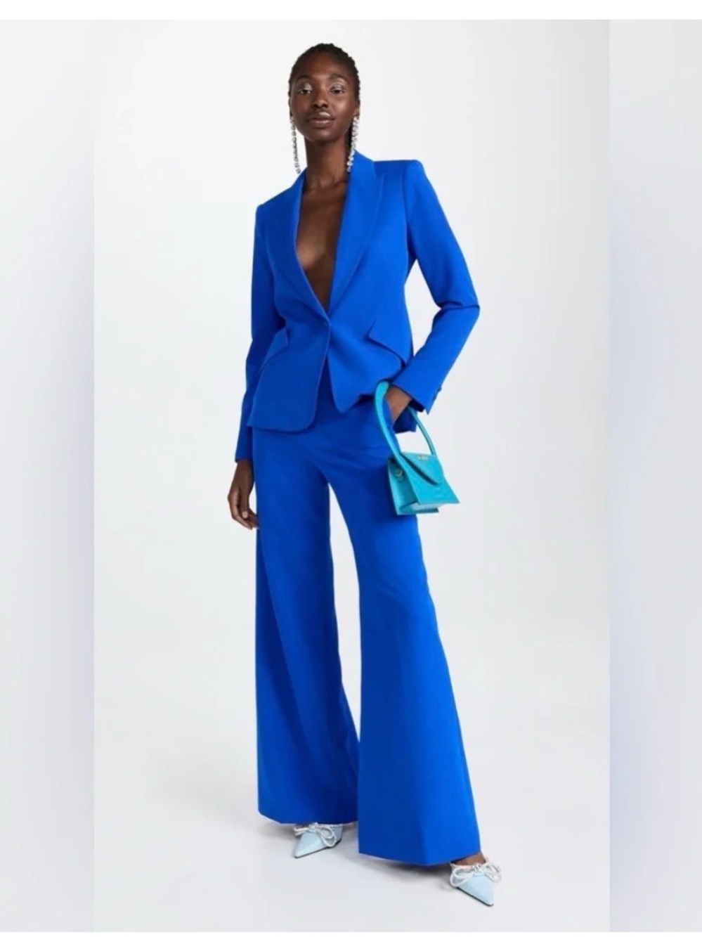 L’Agence Chamberlain Blazer and Pilar Pants Suit in Pop Blue Size 8